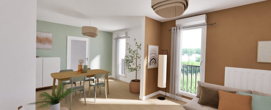 VILLERS-SOUS-SAINT-LEU : Spacieux appartement de 1 pièce
